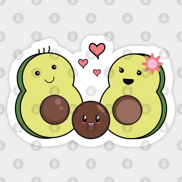 Family Avocado Kawaii Sticker by IstoriaDesign